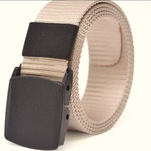 Nylon Tactical Belt tan with black buckle NWOT